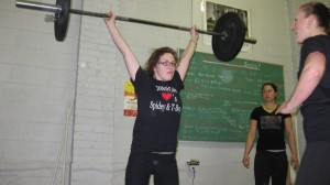 CrossFit Victoria BC - TBops perfecting her snatch in her last WOD